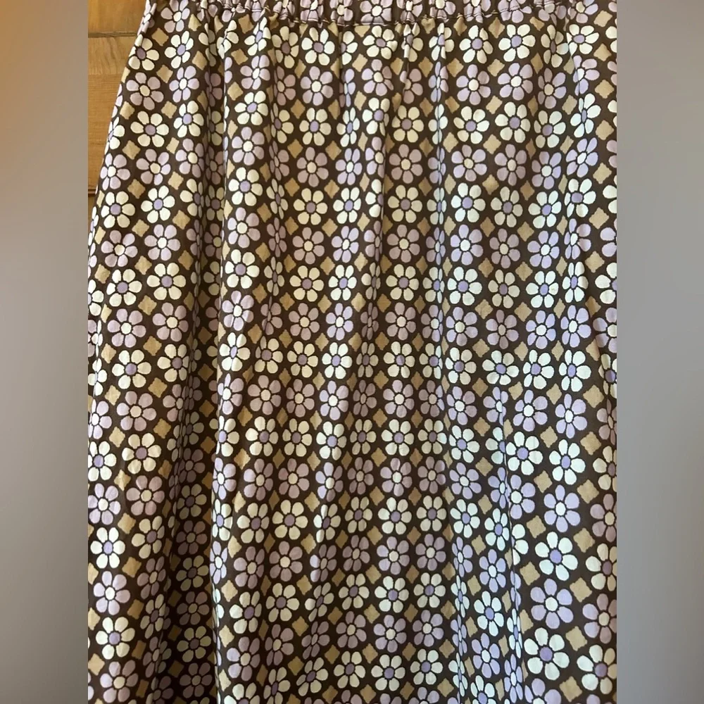 Gymboree Girl’s Sz 12 Brown and Purple Floral 100% Cotton Boho Ruffled Skirt
